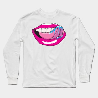 Female Lips and tongue 2 Long Sleeve T-Shirt